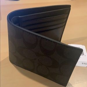 COACH Men Compact Signature ID Wallet